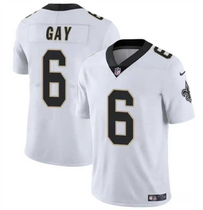 Men & Women & Youth New Orleans Saints #6 Willie Gay White Vapor Limited Football Stitched Jersey->new orleans saints->NFL Jersey